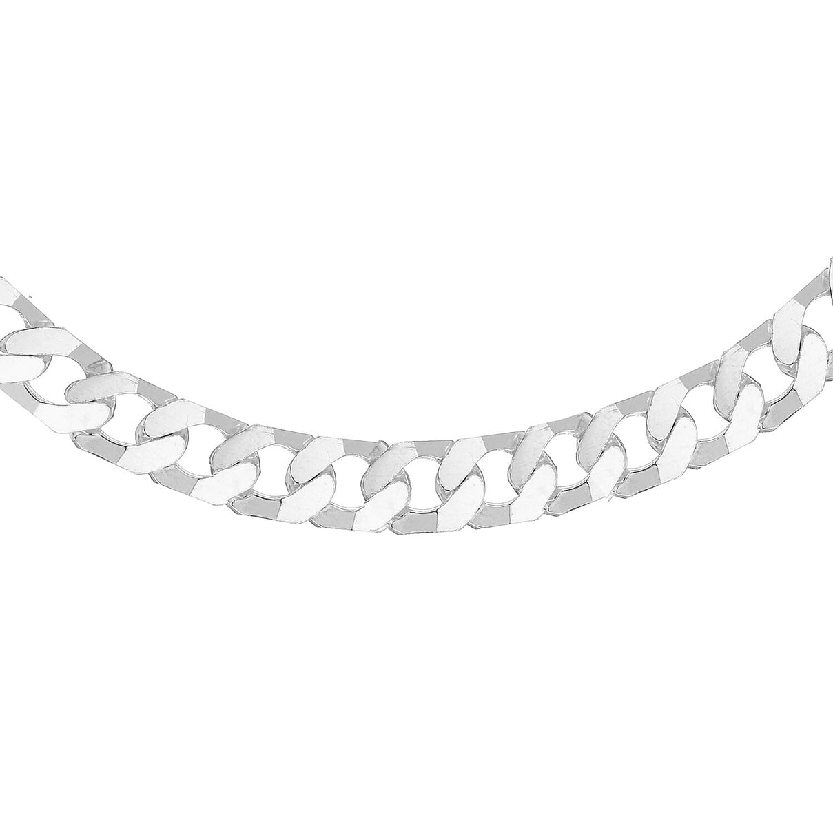 Sterling Silver 7mm Flat Square-Link Curb Chain 20 Inch 8927112 3