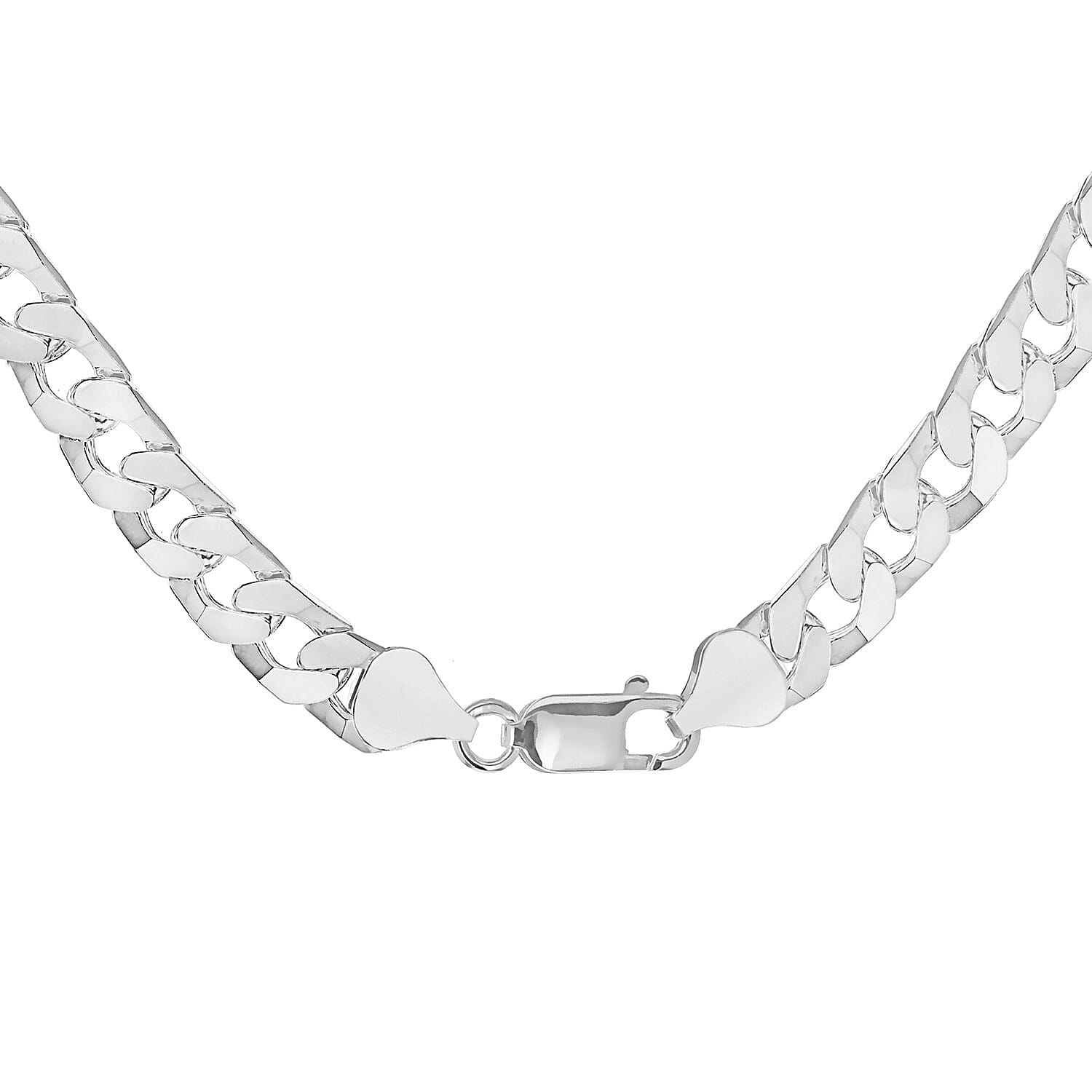 Sterling Silver 7mm Flat Square-Link Curb Chain 22 Inch 8927113 4