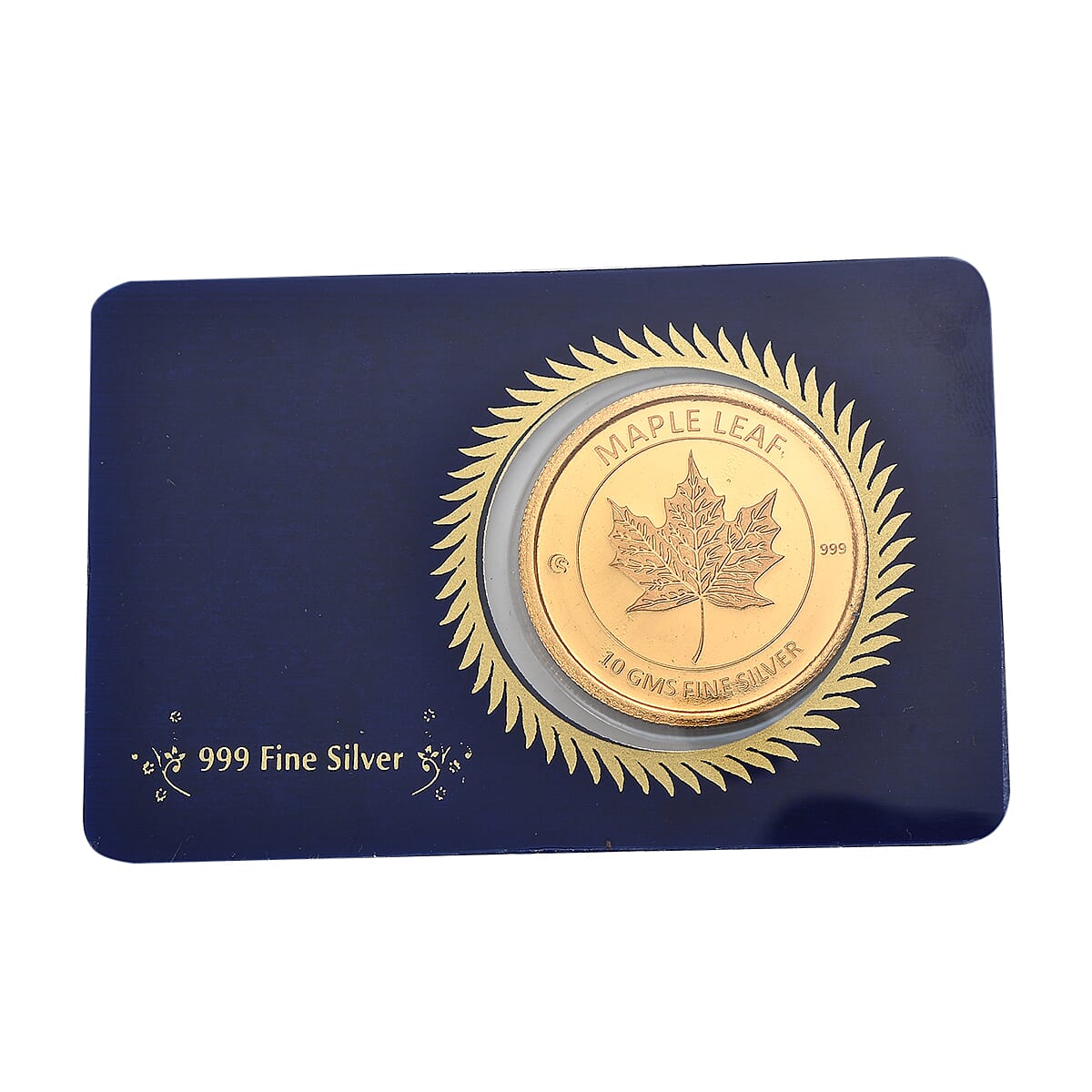 999 Fine Silver Maple Leaf Coin in Yellow Gold Plating, Silver Wt. 10.00 Gms. 8131935 7