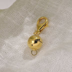 10 mm Round Magnetic Lock with 11 mm Lobster Clasp in Yellow Gold Plated Sterling Silver