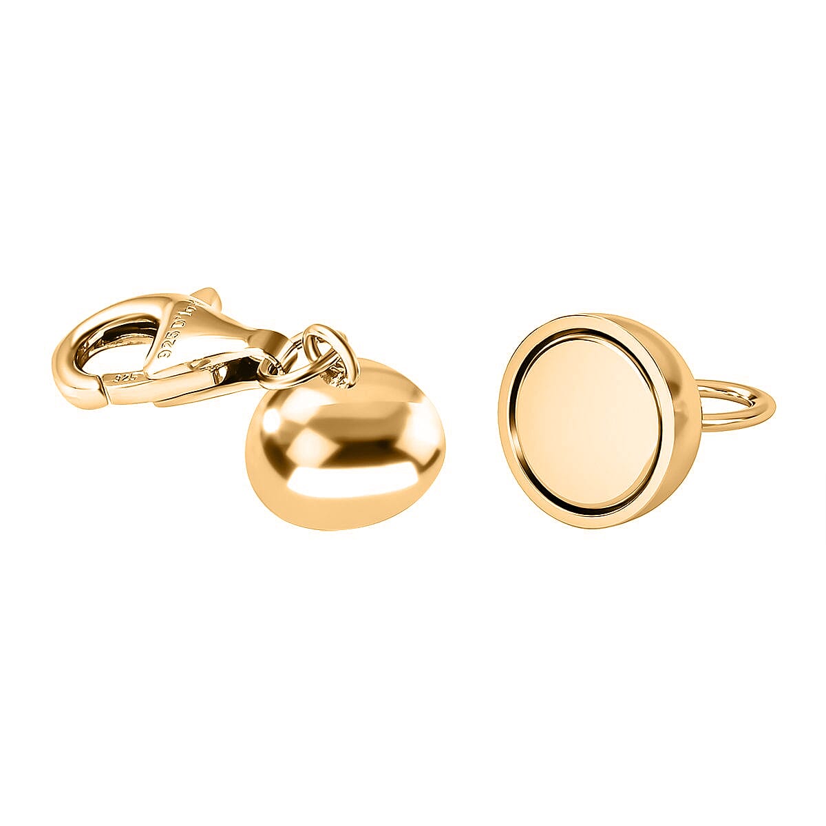 10 mm Round Magnetic Lock with 11 mm Lobster Clasp in Yellow Gold Plated Sterling Silver 8045965 4