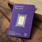 One Time Deal- Pure 999 Silver Bar in Yellow Gold Plating