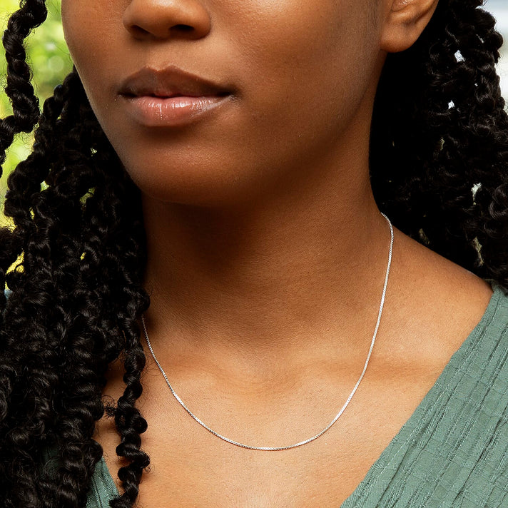 Sterling Silver Adjustable Box Chain 16 Inch - 18 Inch 7618171 2