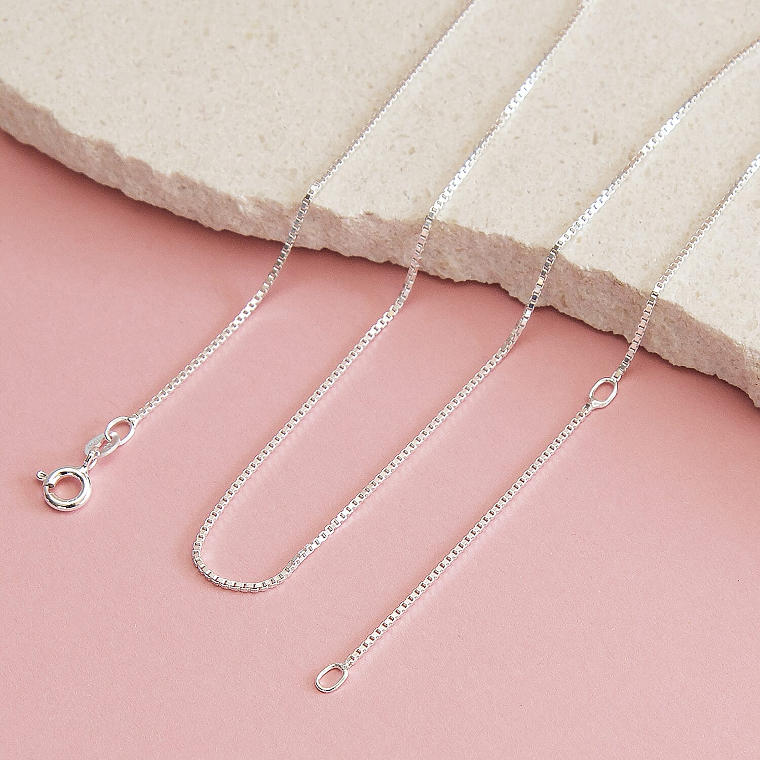 Sterling Silver Adjustable Box Chain 16 Inch - 18 Inch 7618171 2