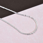 Italian Made- Sterling Silver Alternate Margarita Necklace (Size - 20) with Lobster Clasp