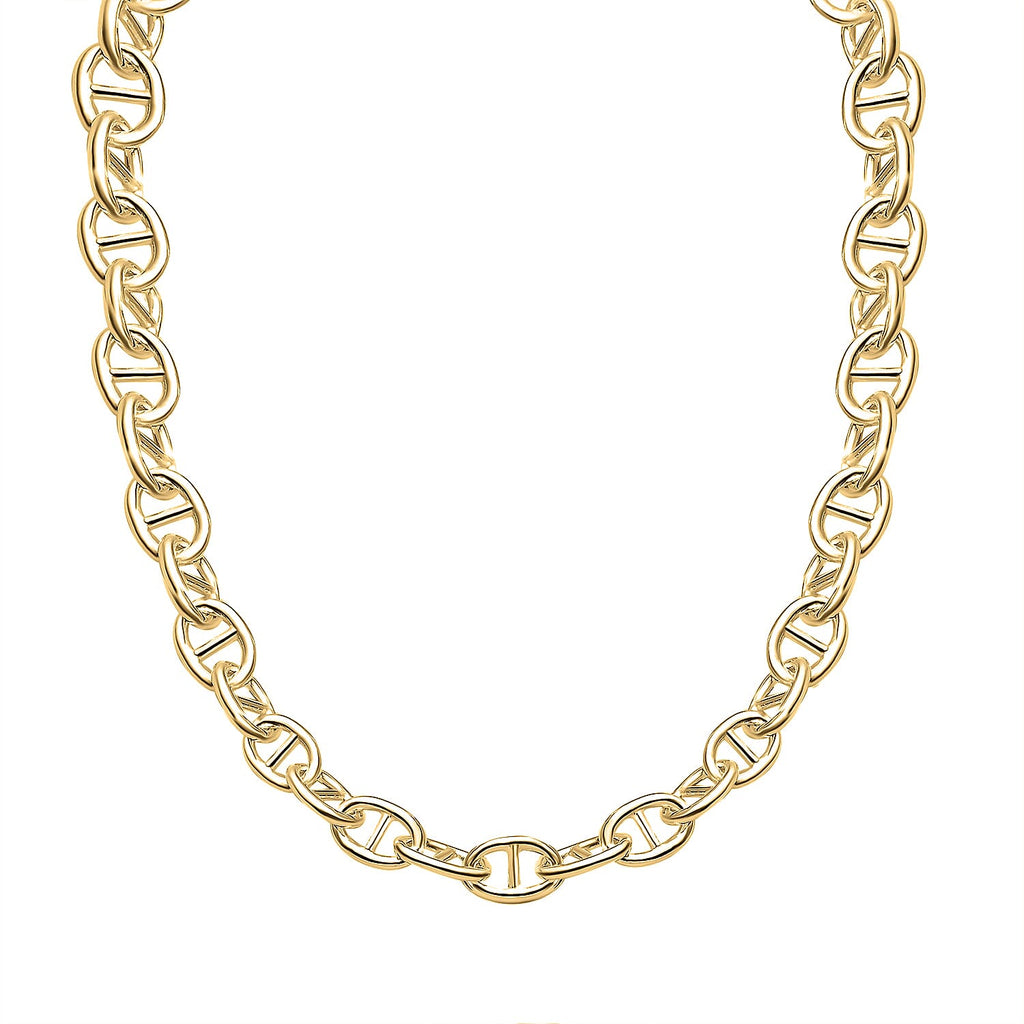 Sterling Silver Anchor Link Necklace (Size - 20) With Lobster Clasp Silver Wt. 19.00 Gms