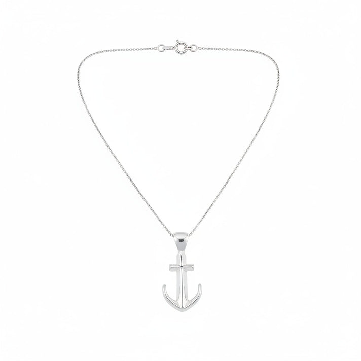 Sterling Silver Anchor Pendant 8376254 1