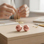 Sterling Silver Ball in Rose Gold Plating