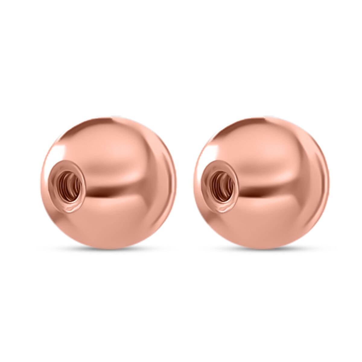 Sterling Silver Ball in Rose Gold Plating V32514974 3