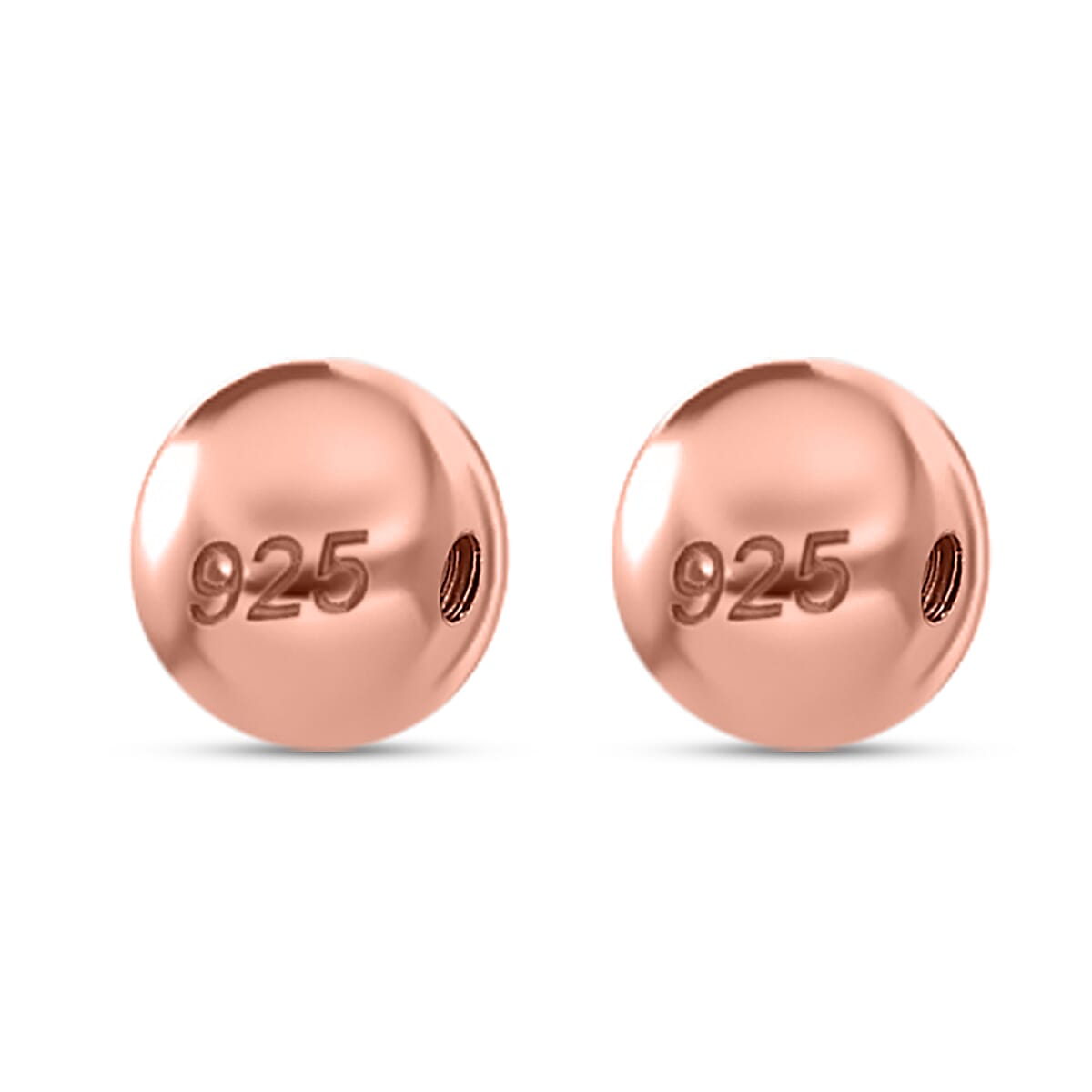 Sterling Silver Ball in Rose Gold Plating V32514974 4