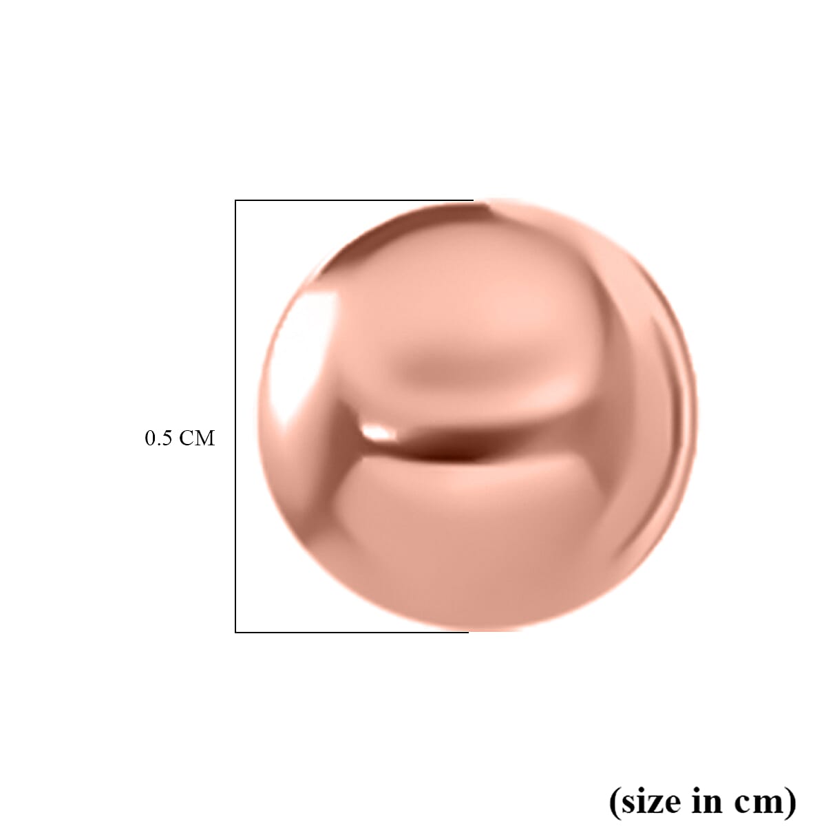 Sterling Silver Ball in Rose Gold Plating V32514974 5