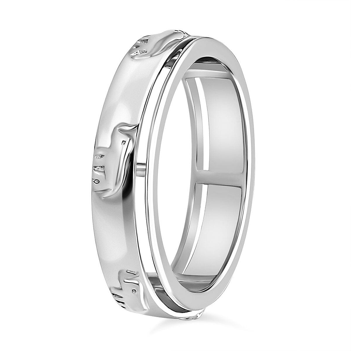 Elephant Spinner Band Ring in Sterling Silver 7264479 8
