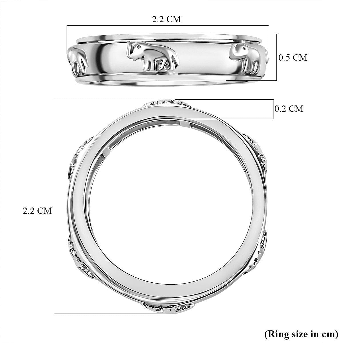 Elephant Spinner Band Ring in Sterling Silver 7264479 9
