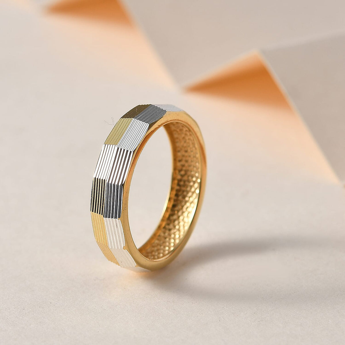 Dual Tone Wedding Band Ring in Sterling Silver 7518844 1