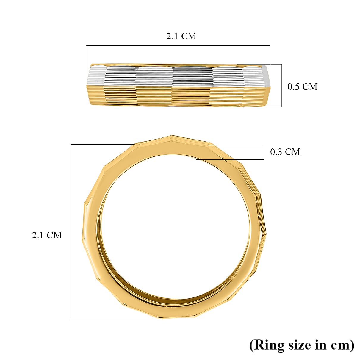 Dual Tone Wedding Band Ring in Sterling Silver 7518844 5