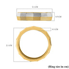 Dual Tone Band Ring in 18K Vermeil Yellow Gold Plated & Platinum Overlay Sterling Silver