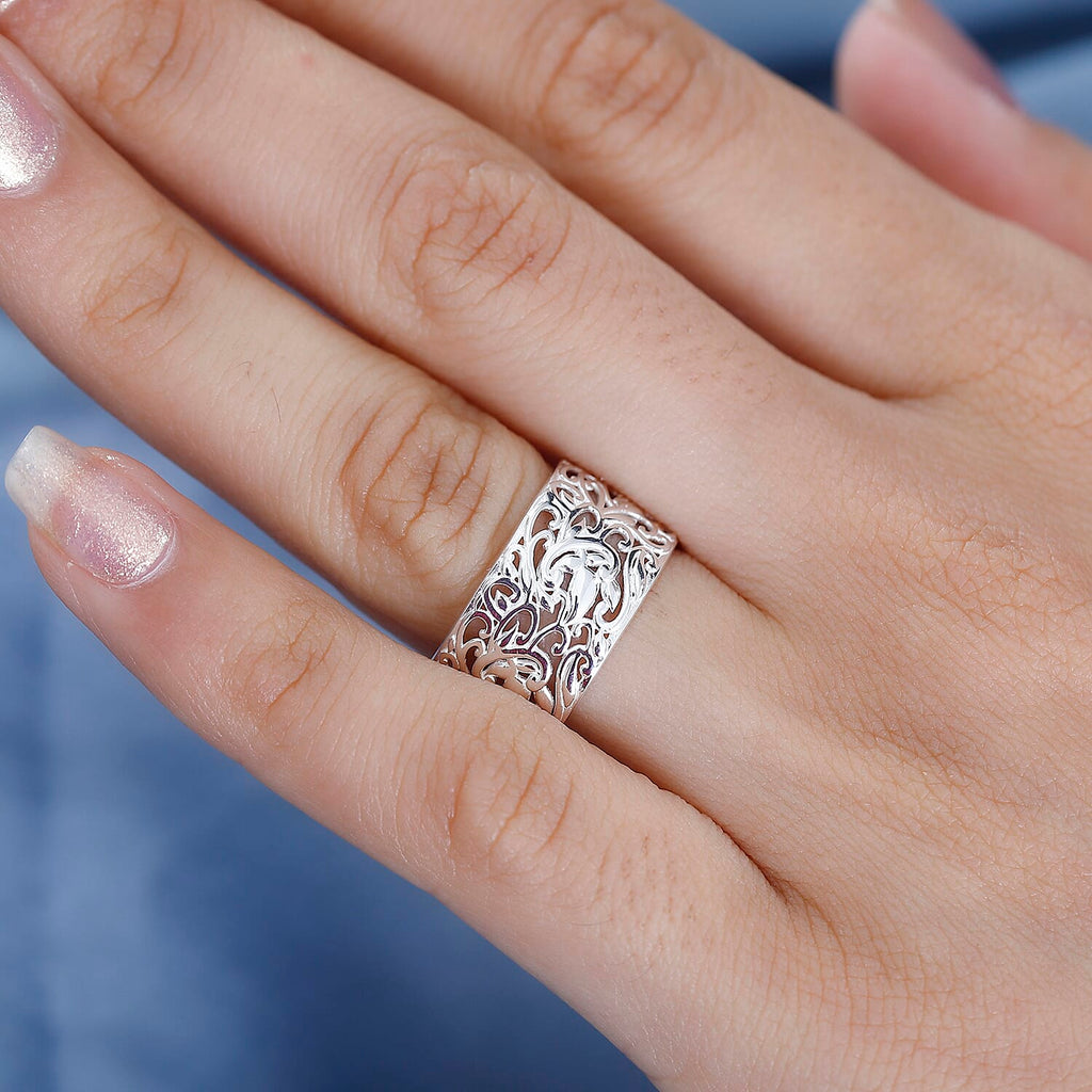 Designer Inpired Milan Closeout Deal - Sterling Silver Filigree Band Ring