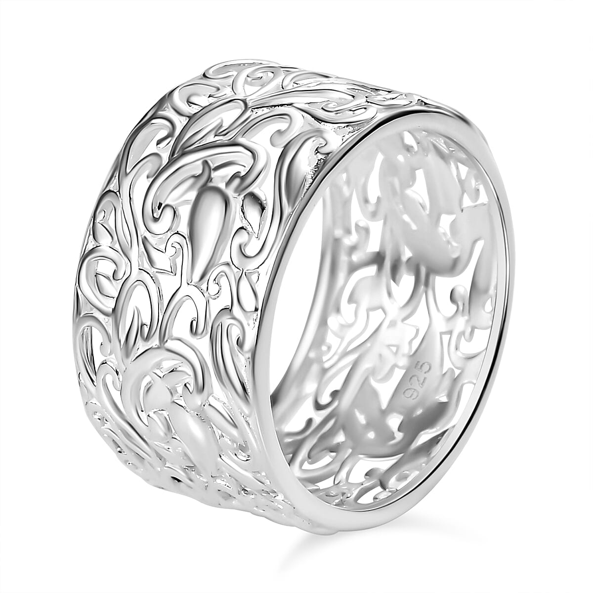 Designer Inpired Milan Closeout Deal - Sterling Silver Filigree Band Ring 7777477 3
