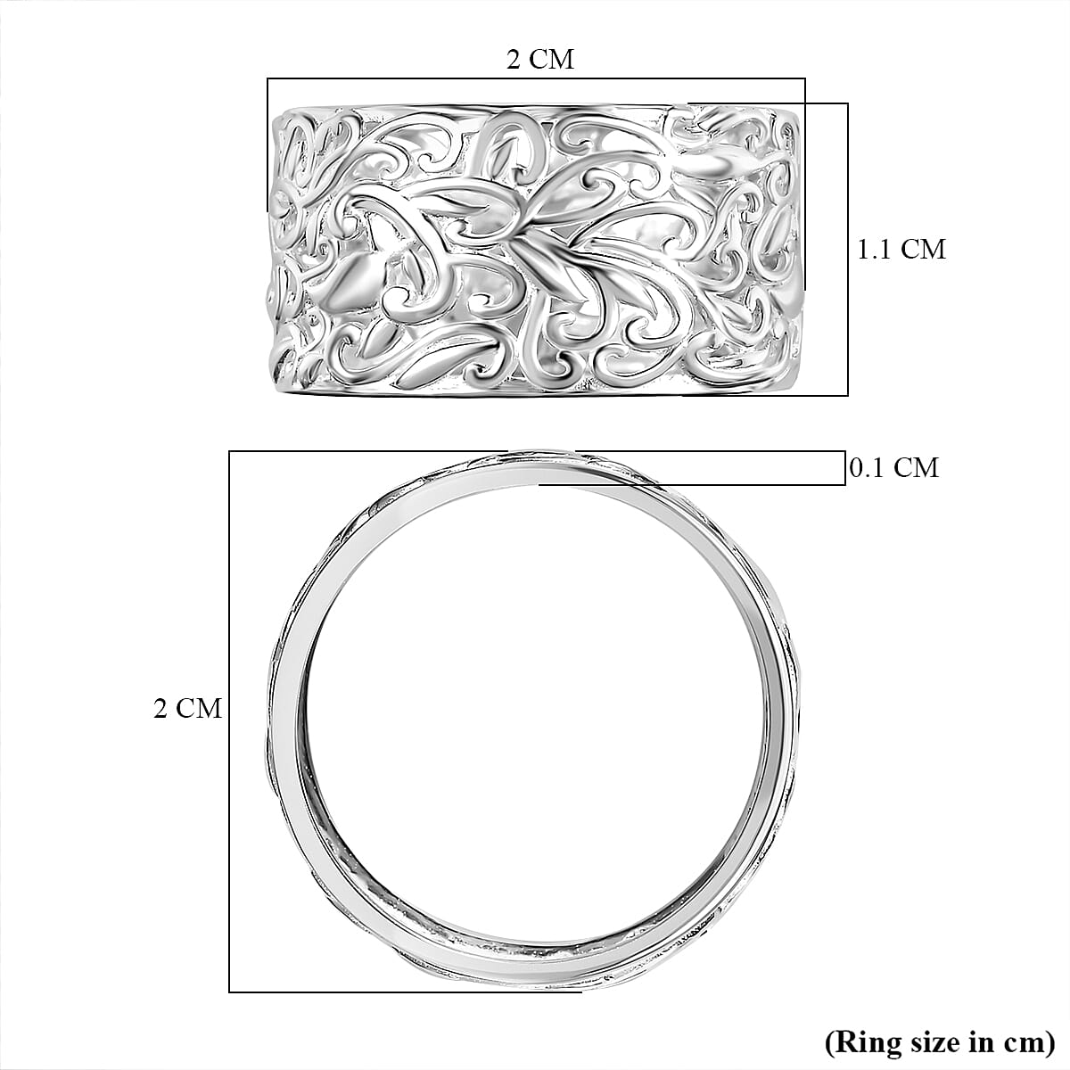 Designer Inpired Milan Closeout Deal - Sterling Silver Filigree Band Ring 7777477 4