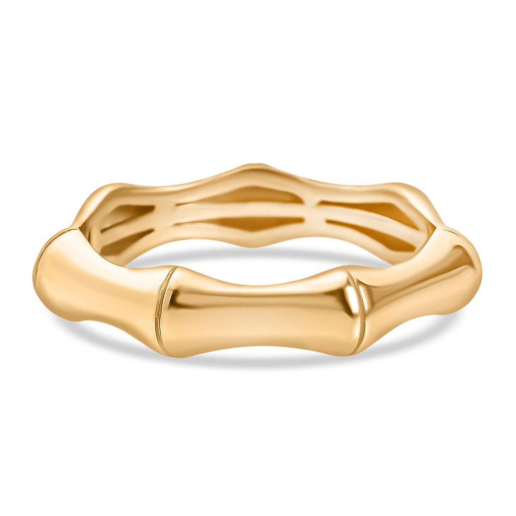 Designer Inspired  - Yellow Gold Overlay Sterling Silver Bamboo Ring