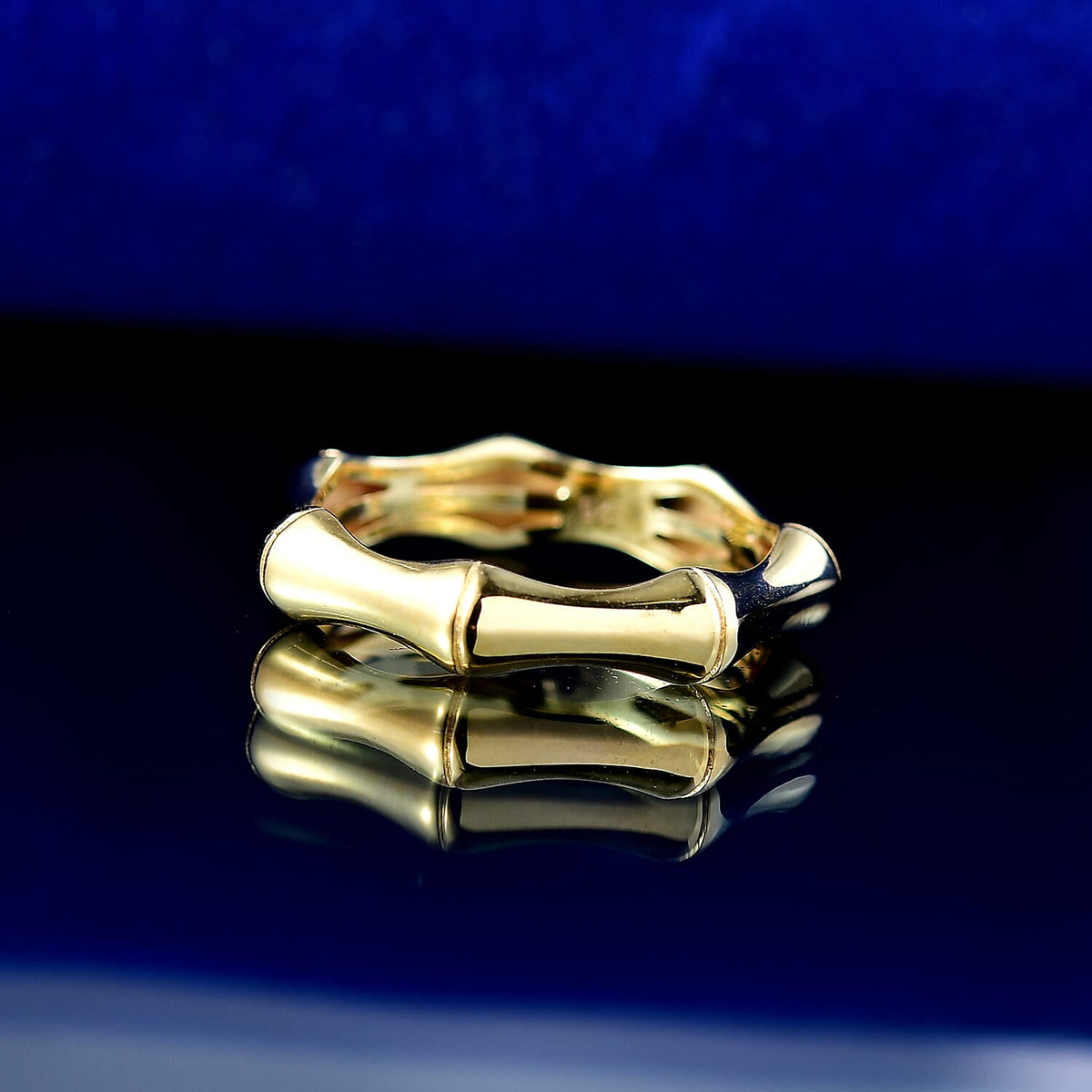 Designer Inspired  - Yellow Gold Overlay Sterling Silver Bamboo Ring V32707964 1
