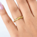 Designer Inspired  - Yellow Gold Overlay Sterling Silver Bamboo Ring