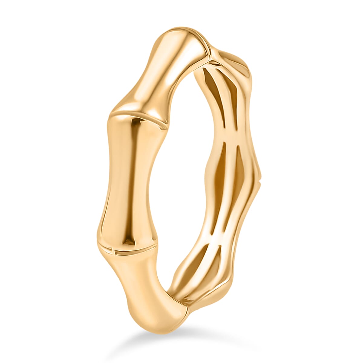 Designer Inspired  - Yellow Gold Overlay Sterling Silver Bamboo Ring V32707964 3