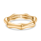 Designer Inspired  - Yellow Gold Overlay Sterling Silver Bamboo Ring