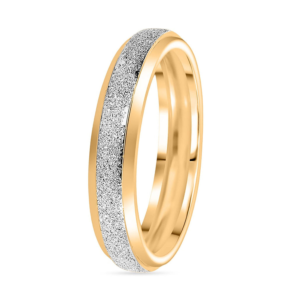 Sterling Silver Band Ring in Yellow Gold Plated & Platinum Overlay