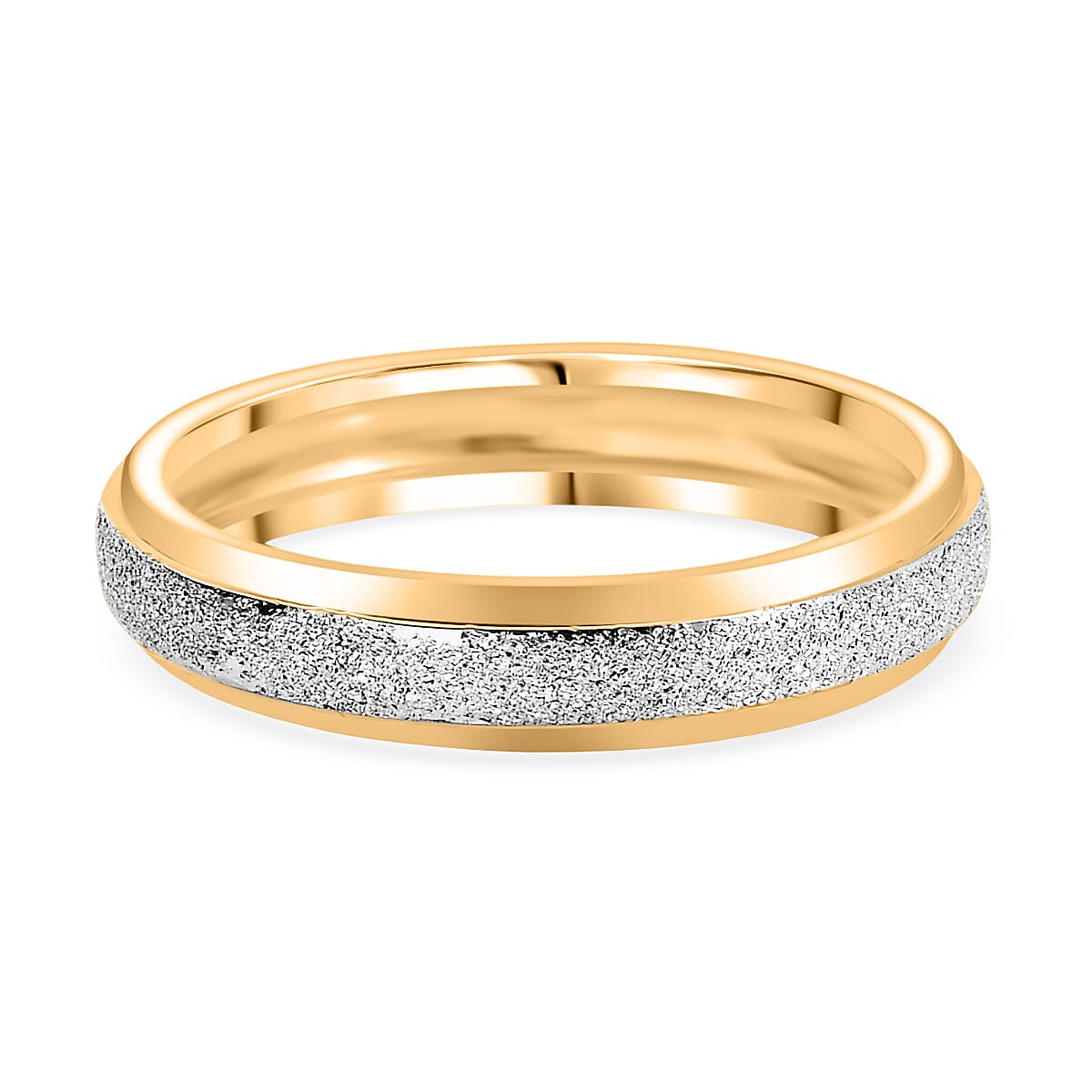 Sterling Silver Band Ring in Yellow Gold Plated &amp; Platinum Overlay 8292498 4