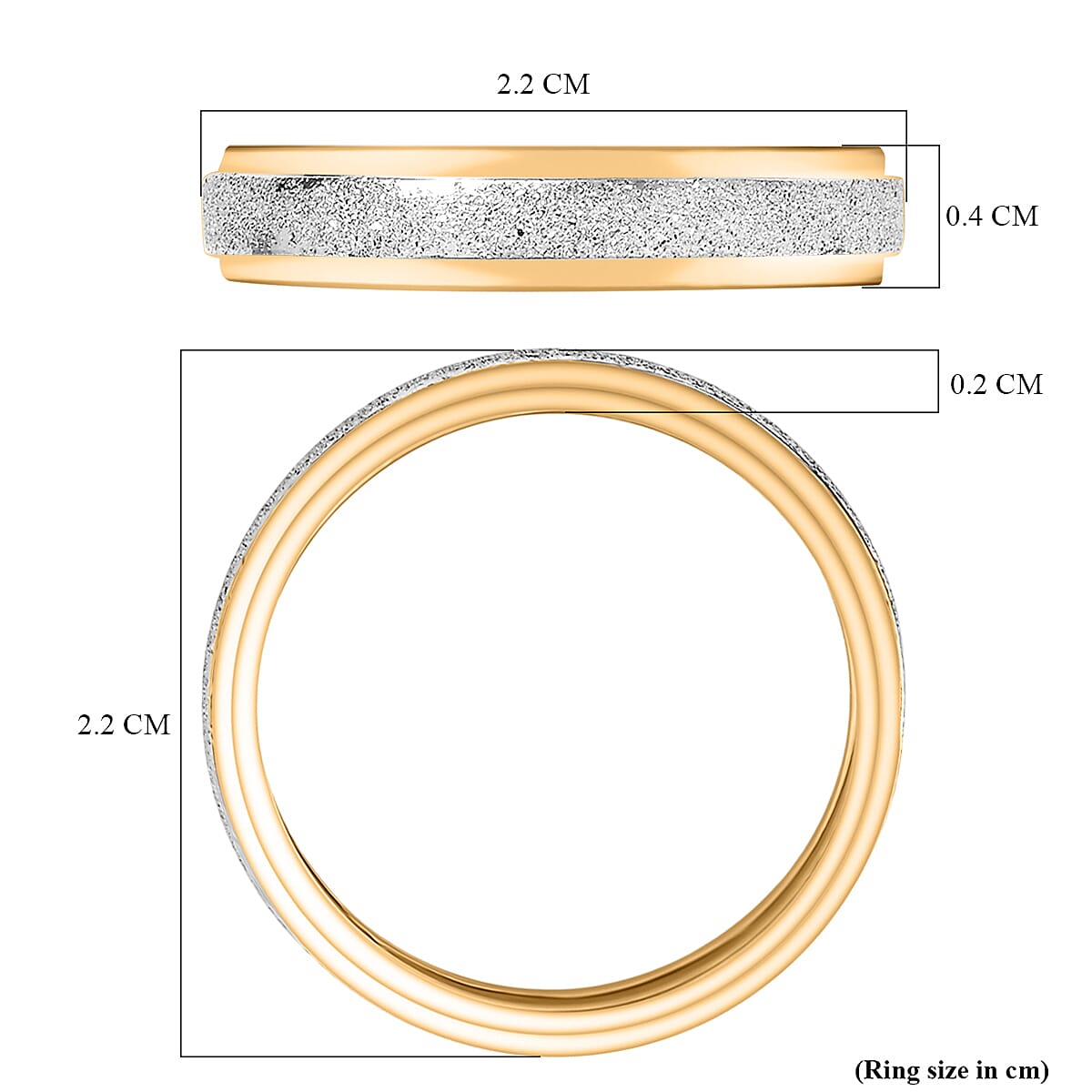 Sterling Silver Band Ring in Yellow Gold Plated &amp; Platinum Overlay 8292498 5