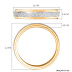 Sterling Silver Band Ring in Yellow Gold Plated & Platinum Overlay