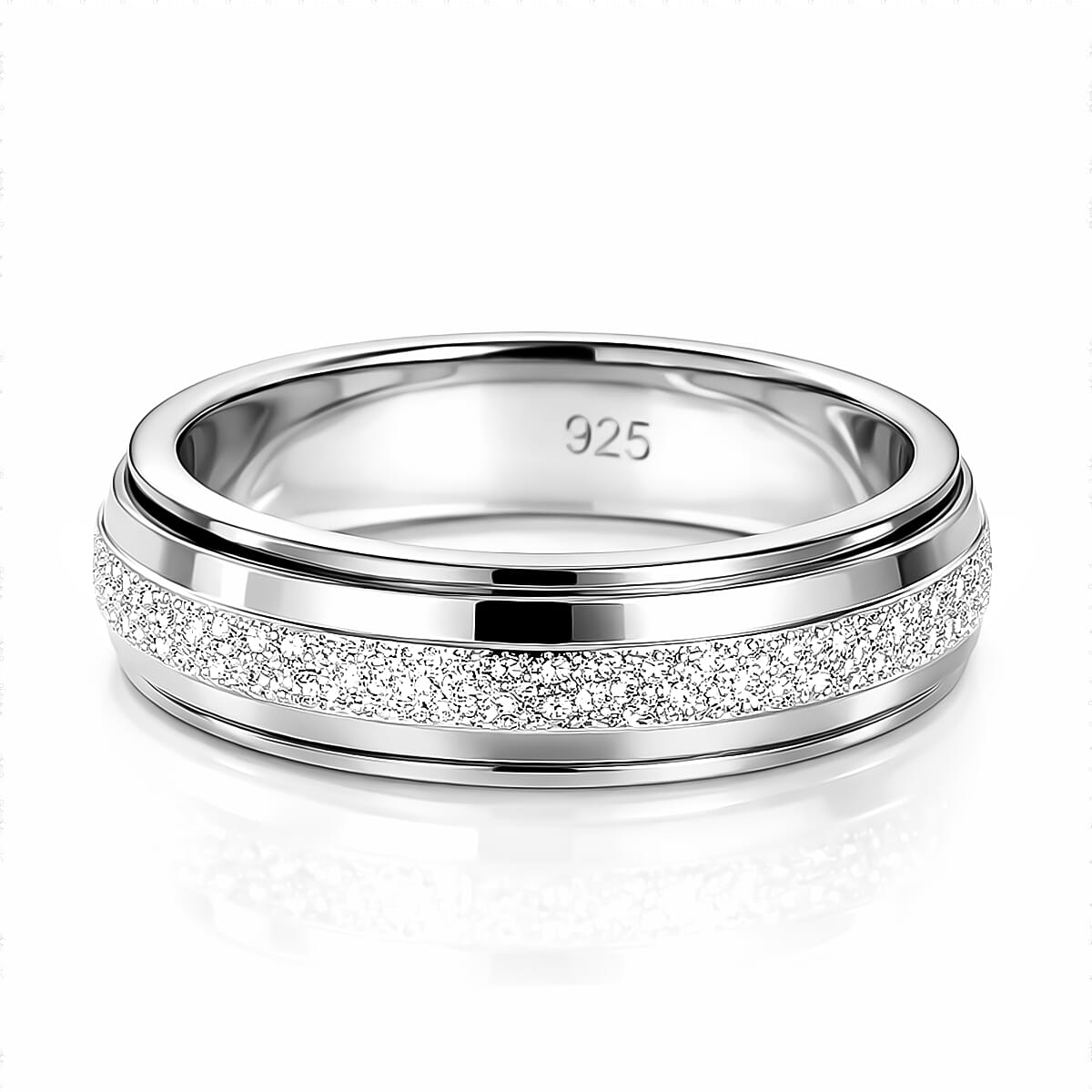 Italian Made- 925 Sterling Silver Band Ring 8292525 0