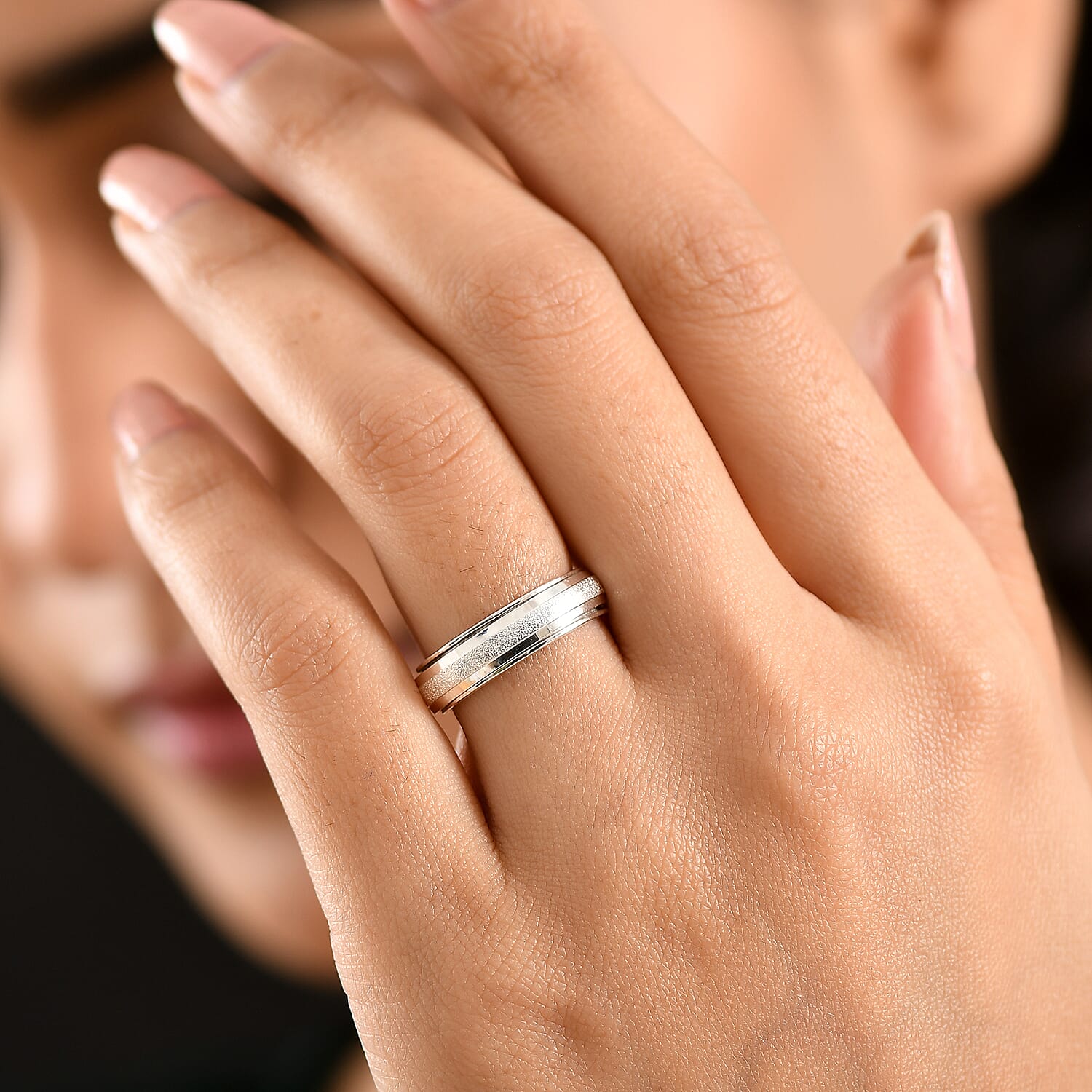 Italian Made- 925 Sterling Silver Band Ring 8292525 3