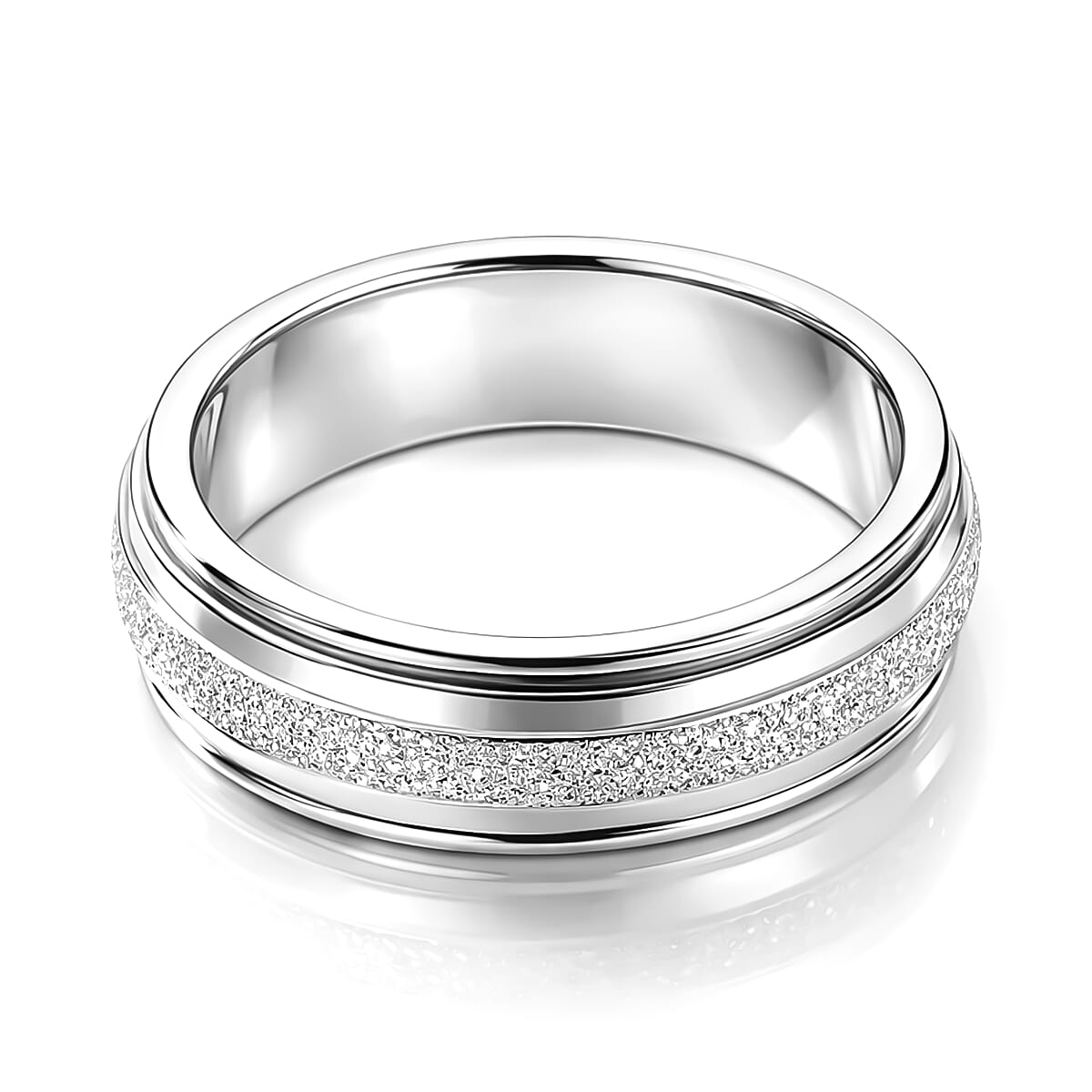 Italian Made- 925 Sterling Silver Band Ring 8292525 5
