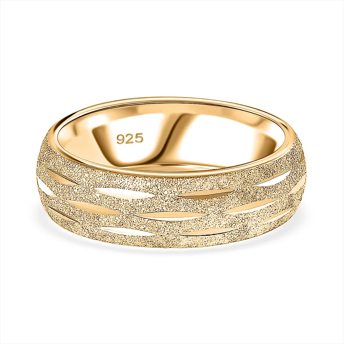Close Out Deal- Yellow Gold Plated Sterling Silver Diamond-Cut Band Ring 8415568 0