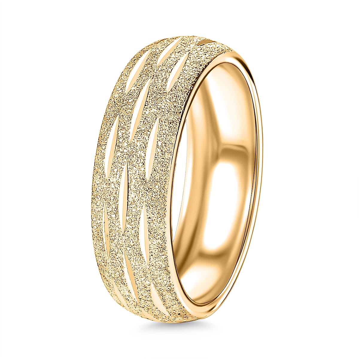 Close Out Deal- Yellow Gold Plated Sterling Silver Diamond-Cut Band Ring 8415568 4