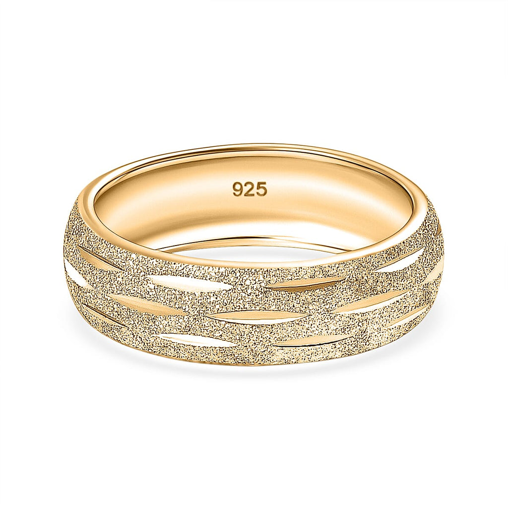 Yellow Gold Plated Sterling Silver Band Ring