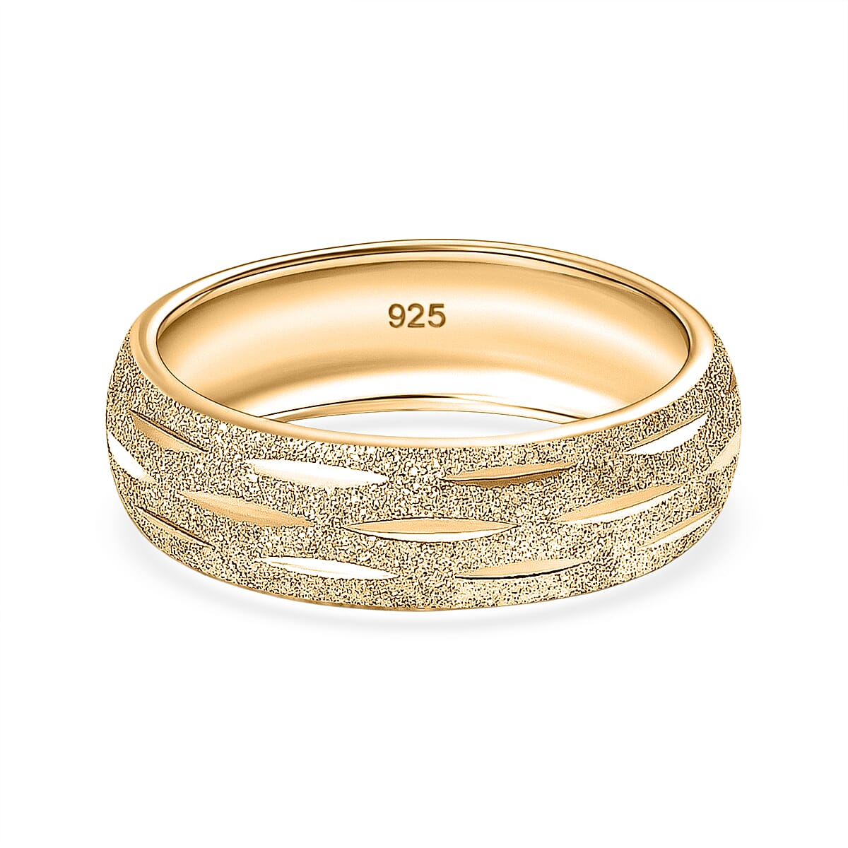 Close Out Deal- Yellow Gold Plated Sterling Silver Diamond-Cut Band Ring 8415568 5
