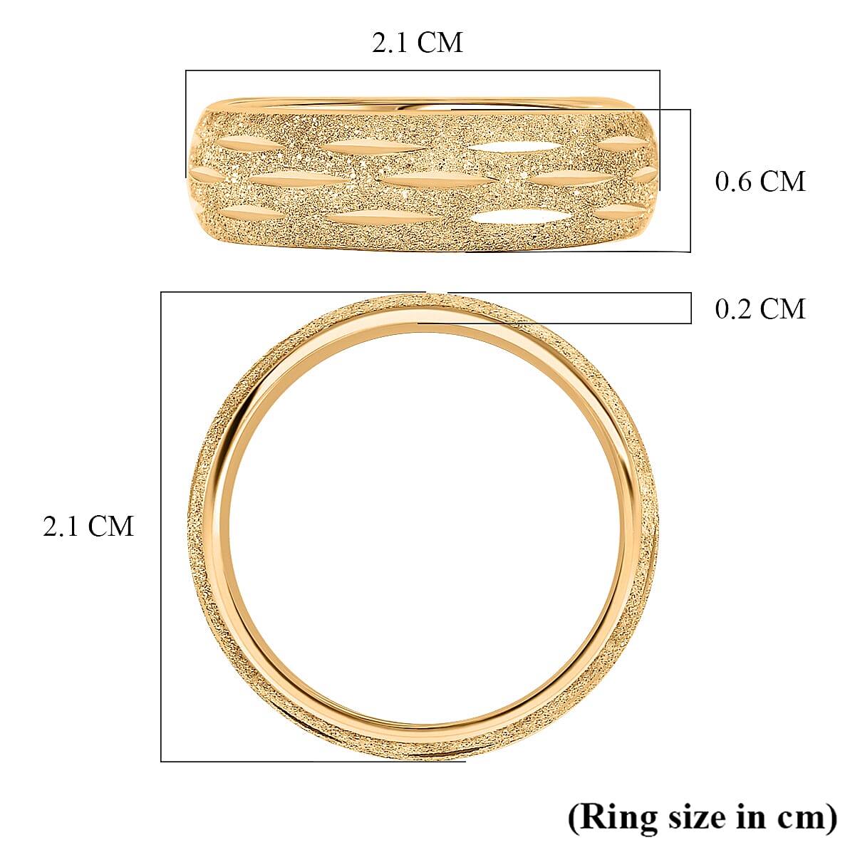 Close Out Deal- Yellow Gold Plated Sterling Silver Diamond-Cut Band Ring 8415568 6