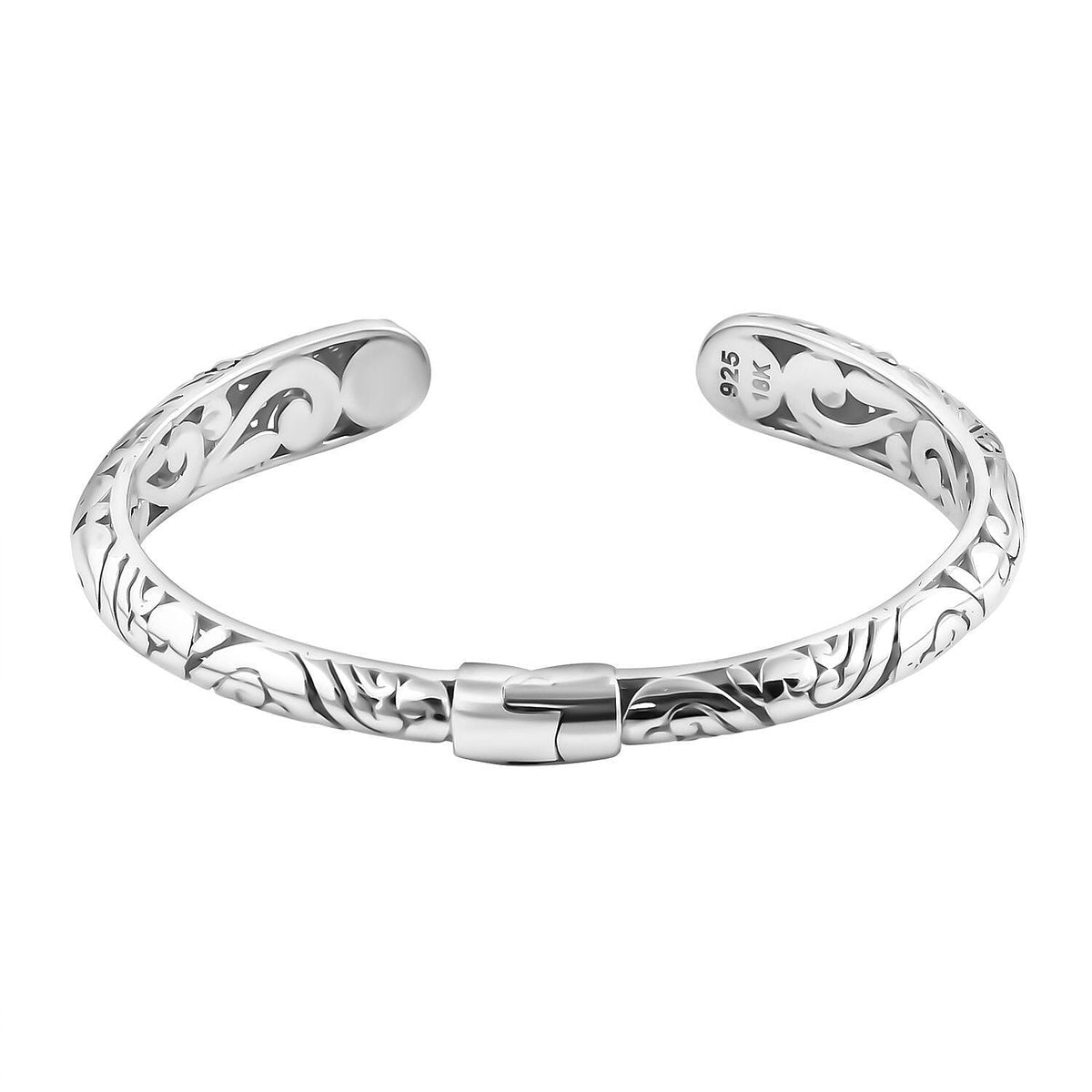 Limited Edition - Royal Bali Majapahit Collection 18K Yellow Gold and Sterling Silver Hinged Cuff Bangle (Size - 7.5) 7652129 4