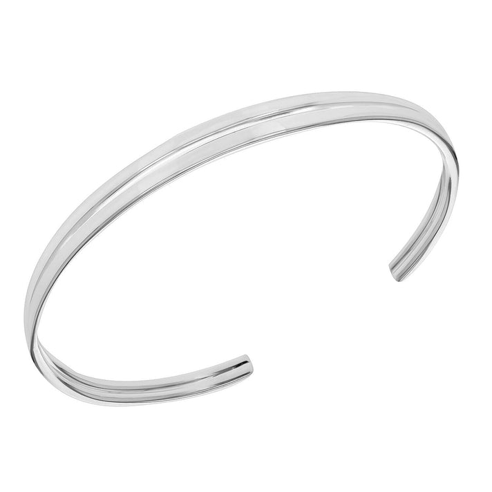 Sterling Silver 4mm x 6.5mm Double Tube Cuff Bangle (Size - 6-7) 7312824 1