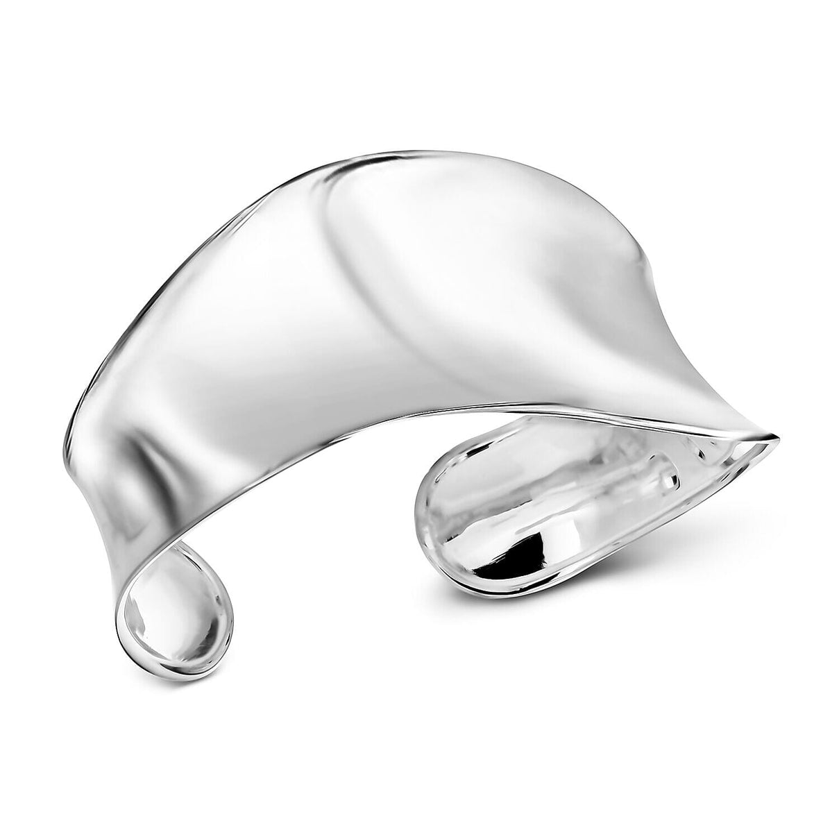 Sterling Silver 19mmx26.5mm Polished Wave Bangle (Size - 6-7) 7312829 0