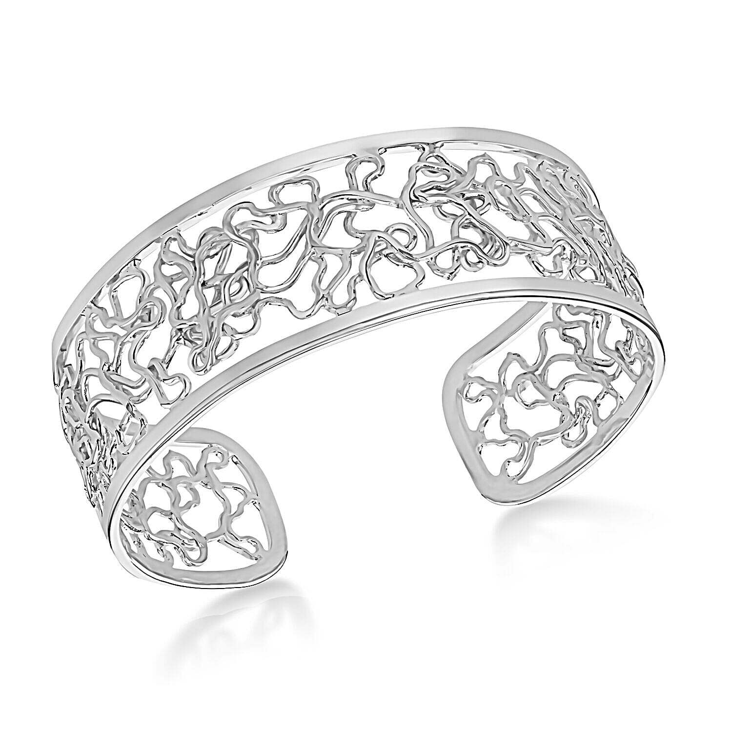Sterling Silver 21.5mm Twisty Wire Pattern Cuff Bangle (Size - 5-6) 7312520 0