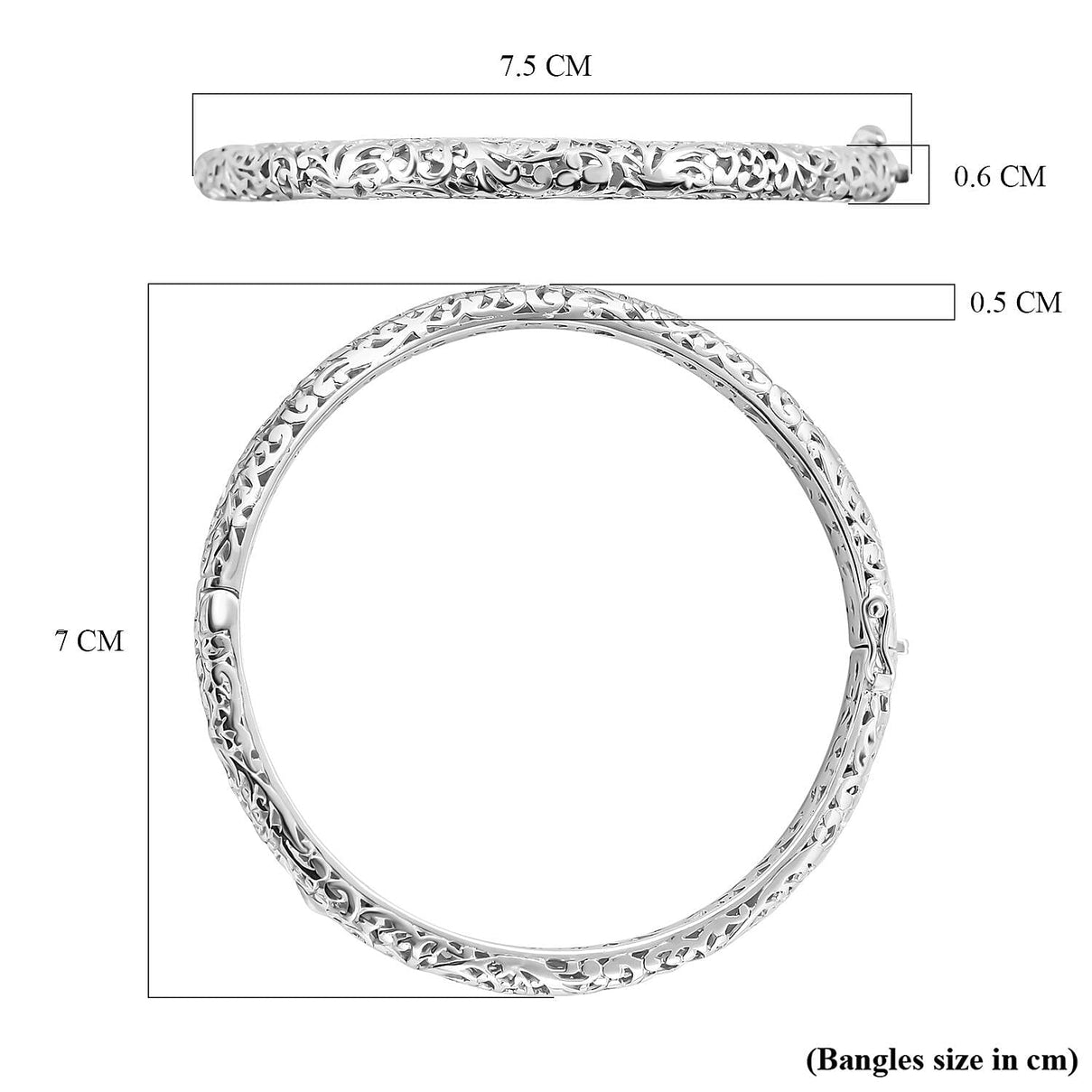 Sterling Silver Bangle,  Silver Wt. 22 Gms 7656242 6