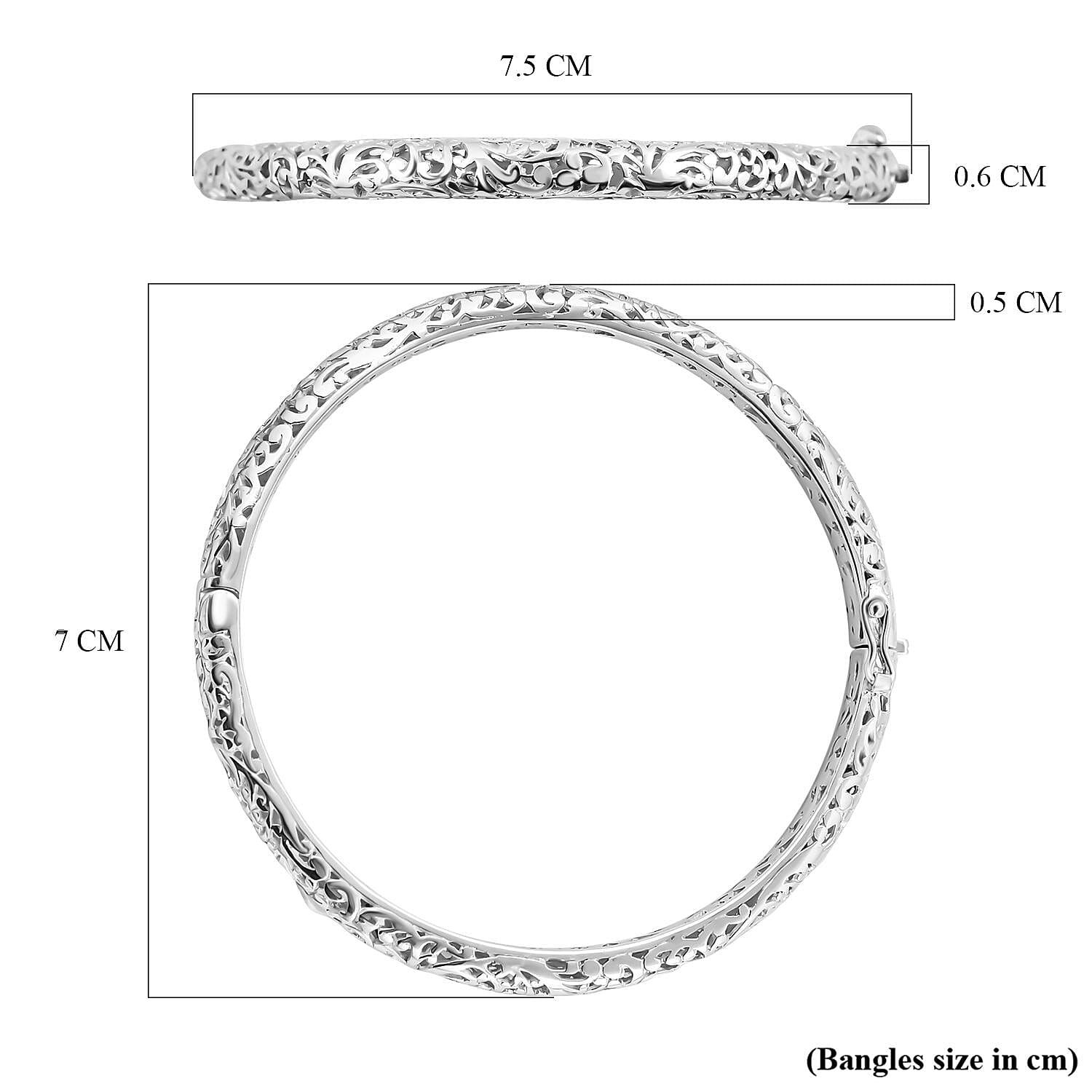 Sterling Silver Bangle,  Silver Wt. 22 Gms 7656242 6