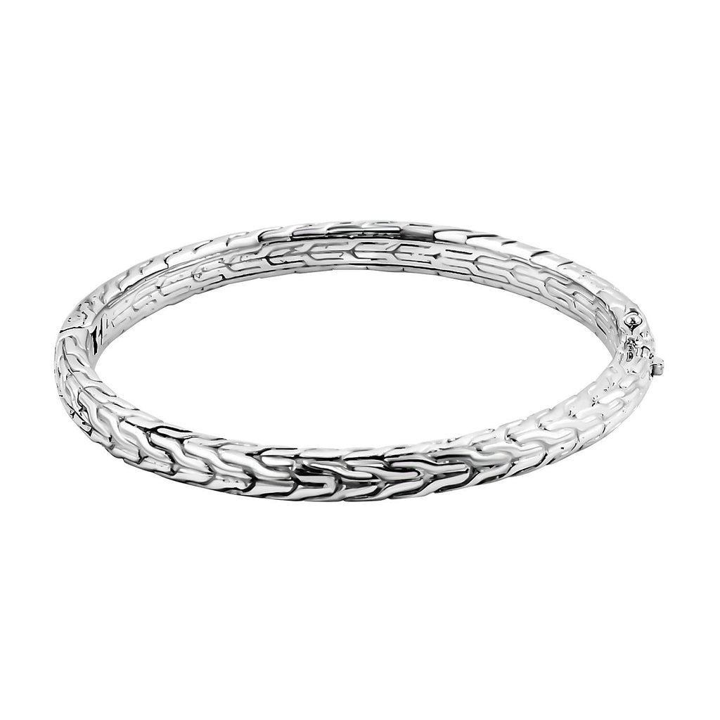 Royal Bali - Sterling Silver Tulang Naga Bangle (Size - 7.25), Silver Wt. 22 Gms
