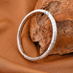 Royal Bali - Sterling Silver Tulang Naga Bangle (Size - 7.25), Silver Wt. 22 Gms