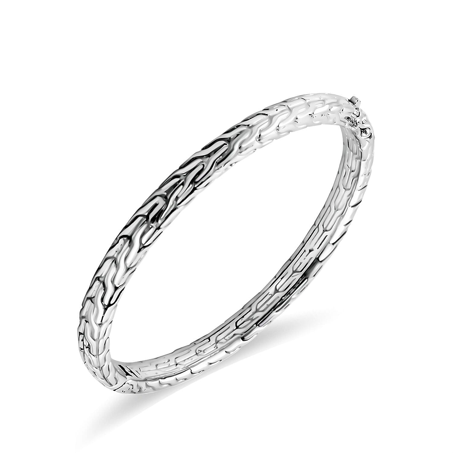 Royal Bali - Sterling Silver Tulang Naga Bangle (Size - 7.25), Silver Wt. 22 Gms 7656245 4