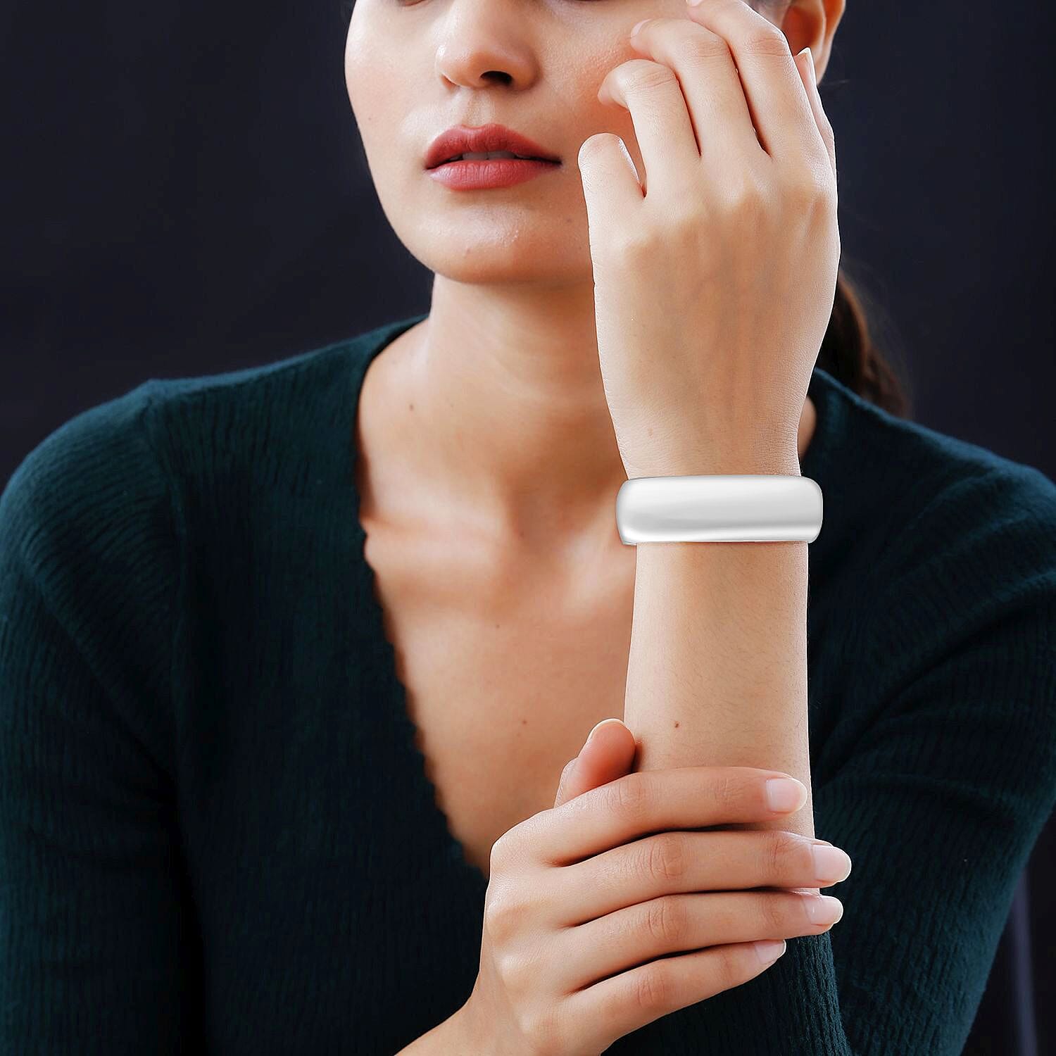 Vicenza Find- Sterling Silver Bangle (Size 7.5 Inch) 7801556 2